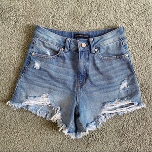 Sincerely Jules Distressed High-Waisted Jean Shorts
